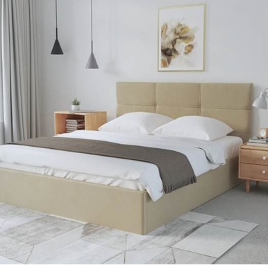 Кровать Wizard Skaly 1600*2000 Велюр Dacota 5 серо-бежевый